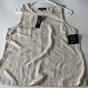 Lulu's Natural Cream Linen-Blend Tank